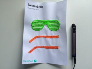 3Dooder 2-0 Schablone Sonnenbrille ausgedruckt